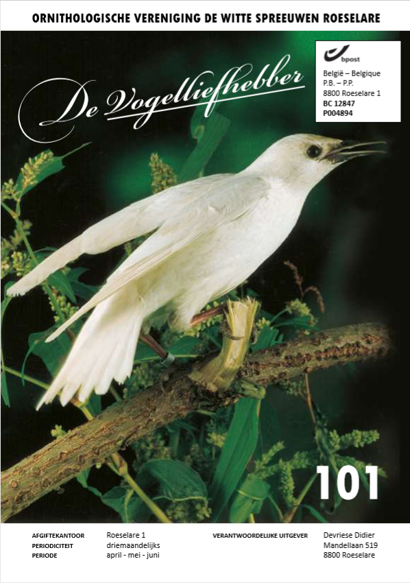 Voorblad De Vogelliefhebber 101 2020 02